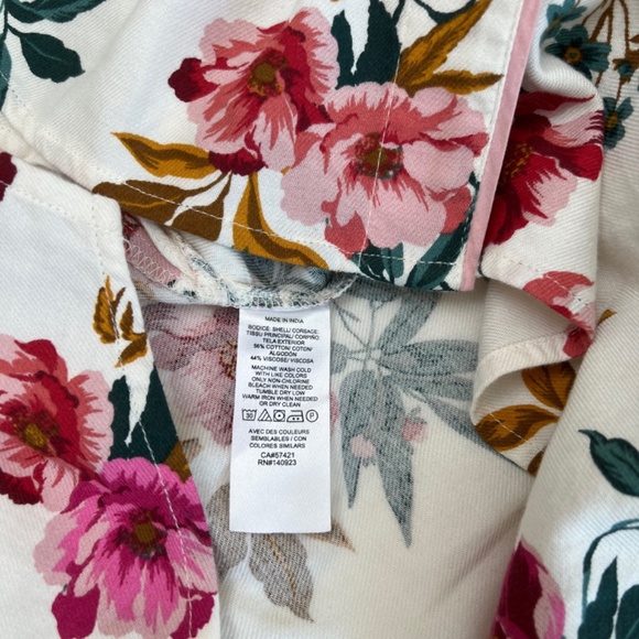 💕🌿🌺 LOFT White and Pink Floral Pajamas Size Small 💕🌿🌺 - Picture 7 of 14